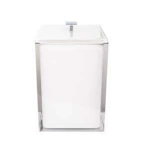 lixeira de piso resina cristal e branco cromado 797 248 51 charm decor