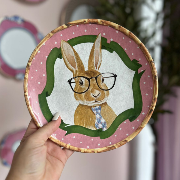 cj 4 pratos de sobremesa pascoa rabbit s crew 6287 charm decor b