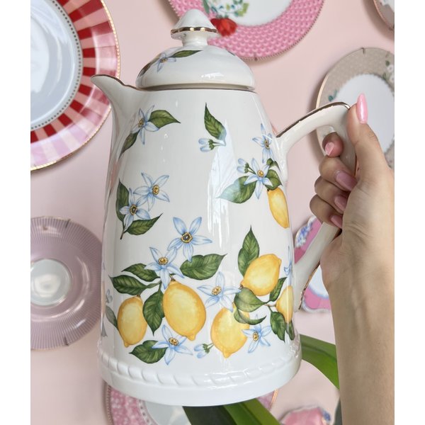 garrafa termica de porcelana limao siciliano charm decor b
