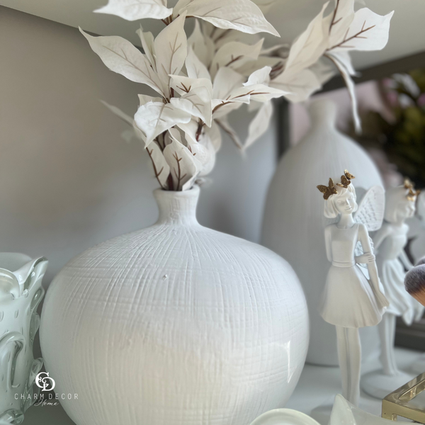 haste folhagem ficus branco toque seco 80cm e113 br charm decor a