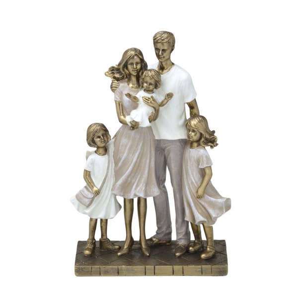 escultura familia decorativa com tres filhos dourado e branco 257 740 charm decor