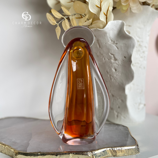 imagem nossa senhora em murano ambar m 3259 ab charm decor b