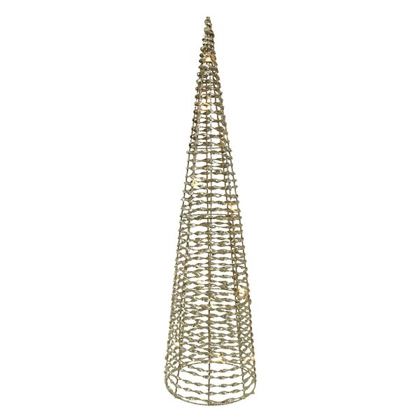 arvore de natal decorativa cone com led 60cm champanhe 57263001 charm decor