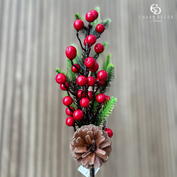 haste berry com pinha verde 46cm 58731001 charm decor b