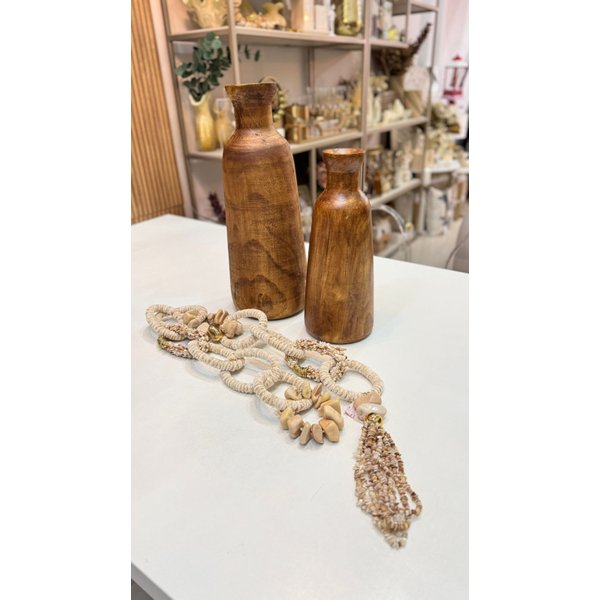 acessorio decorativo colar de mesa argolas com pedras feldspato e dourado colar14 charm decor