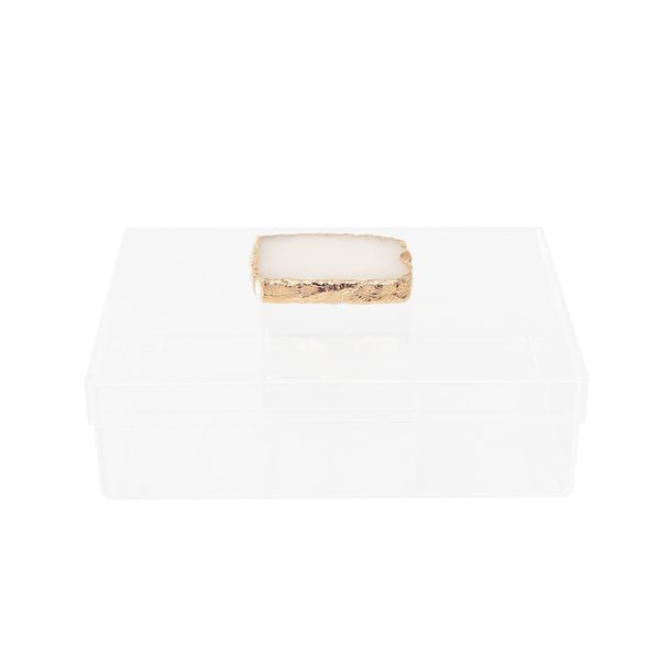 caixa porta chaespeciarias em acrilico com pedra quartzo 1625 charm decor a