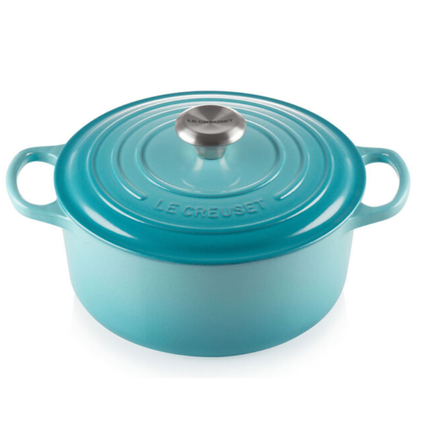 panela redonda signature azul caribe 24cm le creuset 01 06 023817024 charm decor a