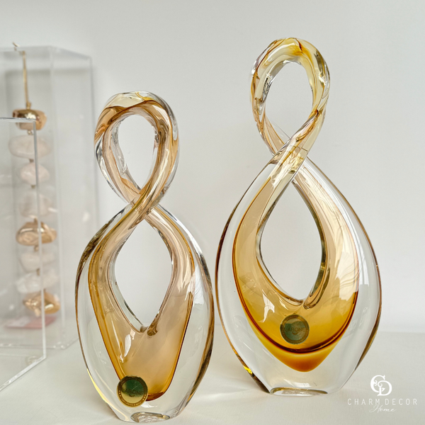 escultura em cristal murano eternal ambar m 4051m3624 charm decor a