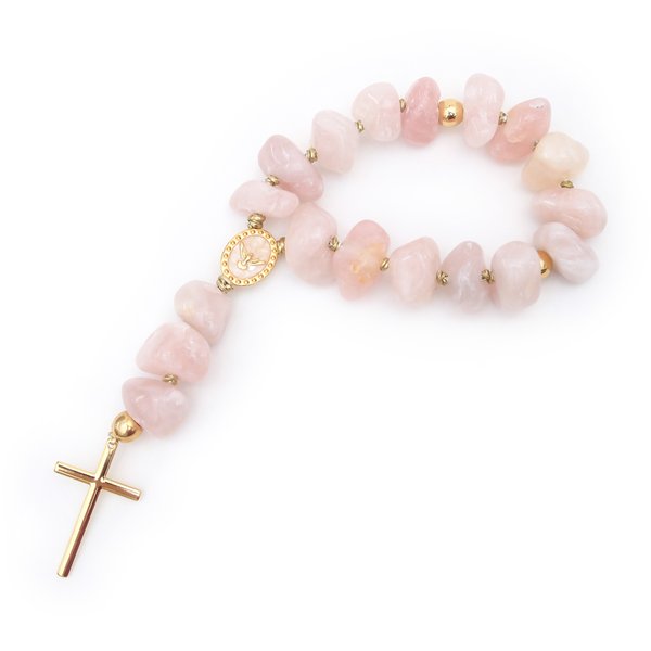 terco decorativo divino espirito santo pedra quartzo rosa charm decor
