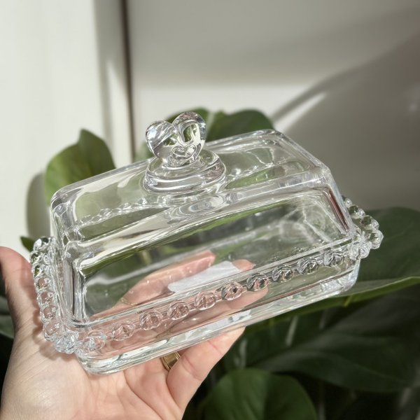 manteigueira com tampa de cristal coracao lyor charm decor