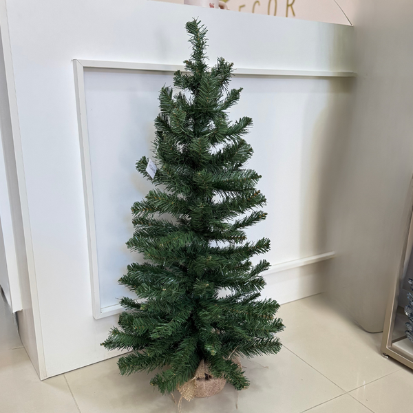 arvore de natal com base juta com 119 tips verde 90cm 58616001 charm decor a