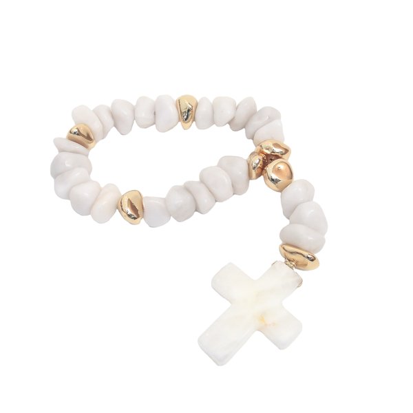 colar de mesa terco com pedra quartzo branco e dourado charm decor